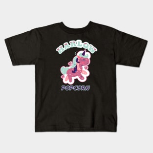 Harlow And Popcorn Funny Popcorn The Pony Kids T-Shirt